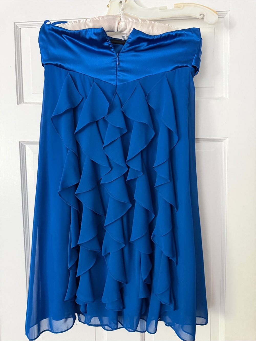 Cache Strapless Ruffle Chiffon Dress - Blue - Picture 2 of 5